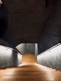 Interior of illuminated tunnel