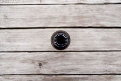 Directly above shot of bottle water on table