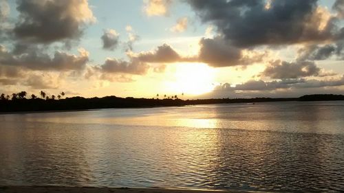 Scenic view of sea at sunset