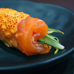 Close-up of sliced in plate