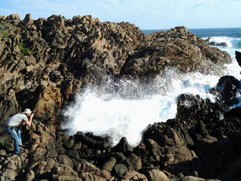 Rock formations in sea