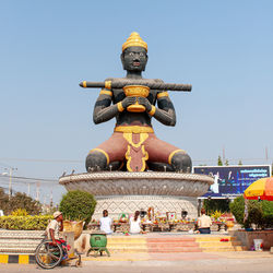 Statue against clear sky