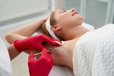 Woman getting beauty treatment