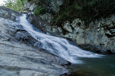 Scenic view of waterfall