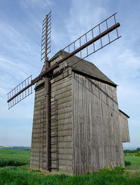 Low angle view of old building against sky