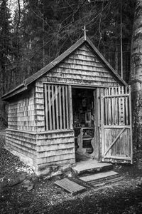 View of built structure in forest