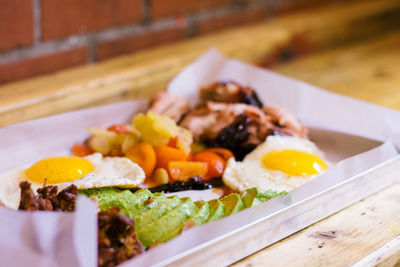 Close-up of served food