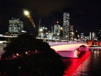 Illuminated city at night