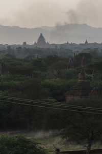 View of temple on mountain