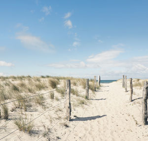 Scenic view of beach against sky