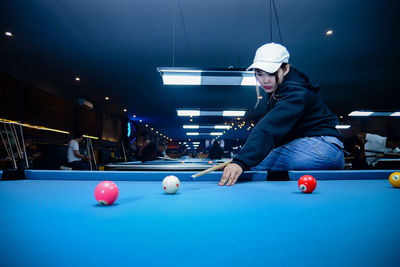 Man playing pool