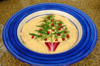 High angle view of plant in bowl