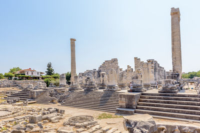 Old temple against clear sky