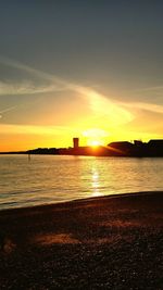 Scenic view of sea at sunset