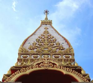 Low angle view of temple against sky