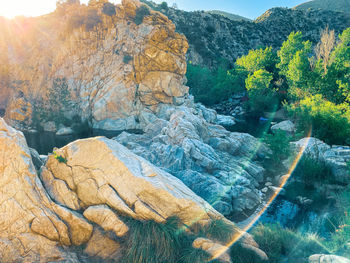 Scenic view of rock formation in sea