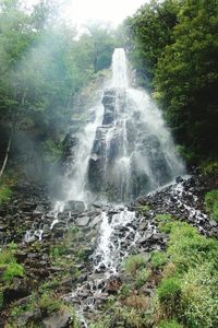 Scenic view of waterfall