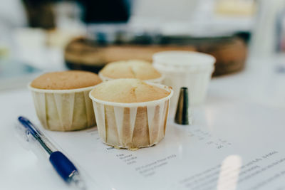 Close-up of food on table