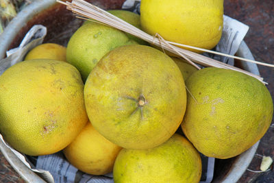 High angle view of oranges in market