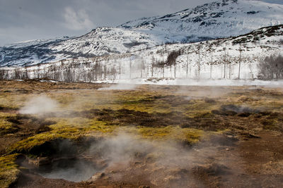 Scenic view of volcanic landscape