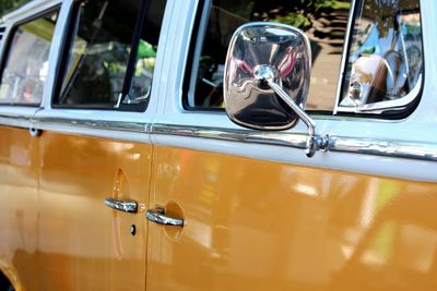 Yellow van parked outdoors