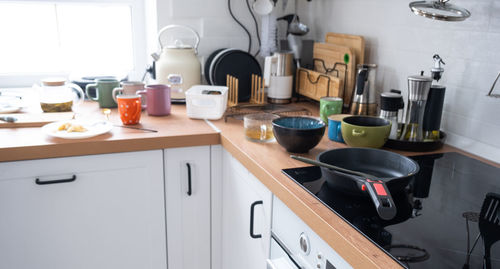 Close-up of kitchen utensils at home