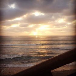 Scenic view of sea at sunset