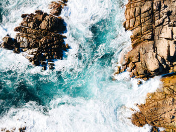 High angle view of sea waves