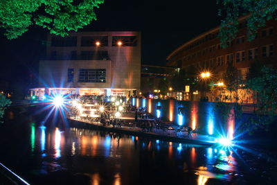 Illuminated city at night