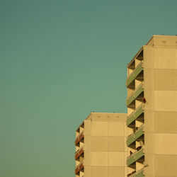 Low angle view of building against clear sky