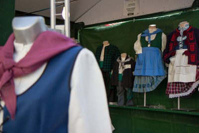 Traditional clothes in basque country flea market.