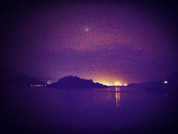 Scenic view of dramatic sky at night