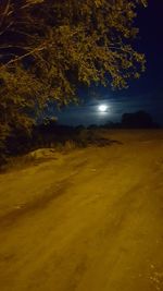 Scenic view of sea against sky at night