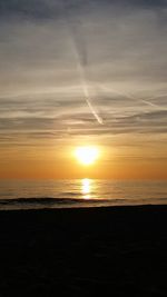 Scenic view of sea at sunset