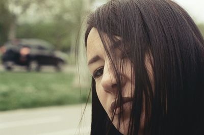 Close-up portrait of woman