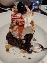 Close-up of ice cream in plate