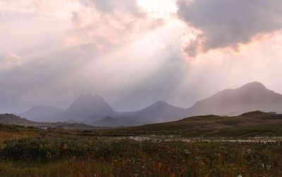 Scenic view of mountains against sky