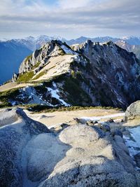 Scenic view of mountains against sky