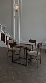 Empty chairs and tables at home