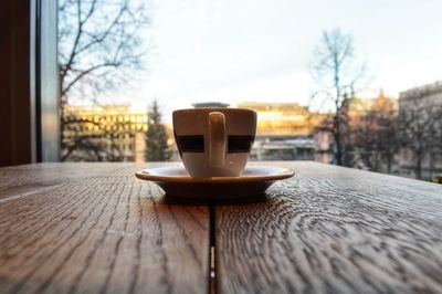 Close-up of coffee on table