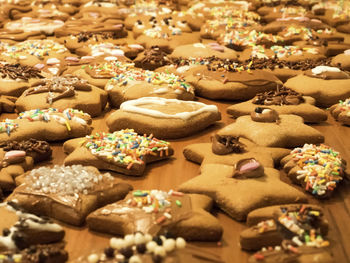 Close-up of cookies on table