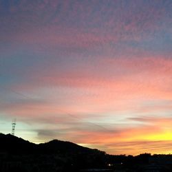 Scenic view of mountains at sunset