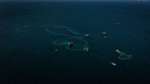 High angle view of sea