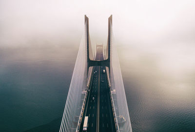 Golden gate bridge in foggy weather