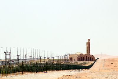 View of built structure against clear sky