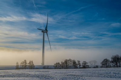 Wind turbine in rime frost, denmark