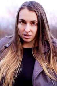 Close-up portrait of a beautiful young woman