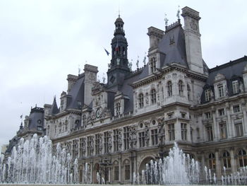 Low angle view of fountain against clear sky