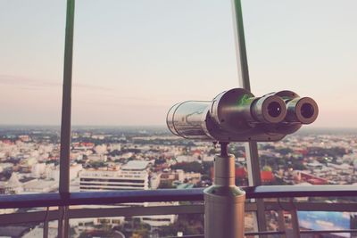 Close-up of cityscape against sky