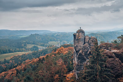 View of a building with mountain in background